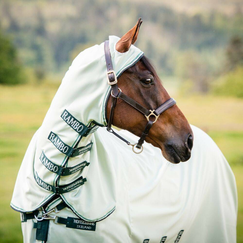 Pferdedecken Horseware Rambo Hoody 0g160cm Green/Sage & Beige & Green