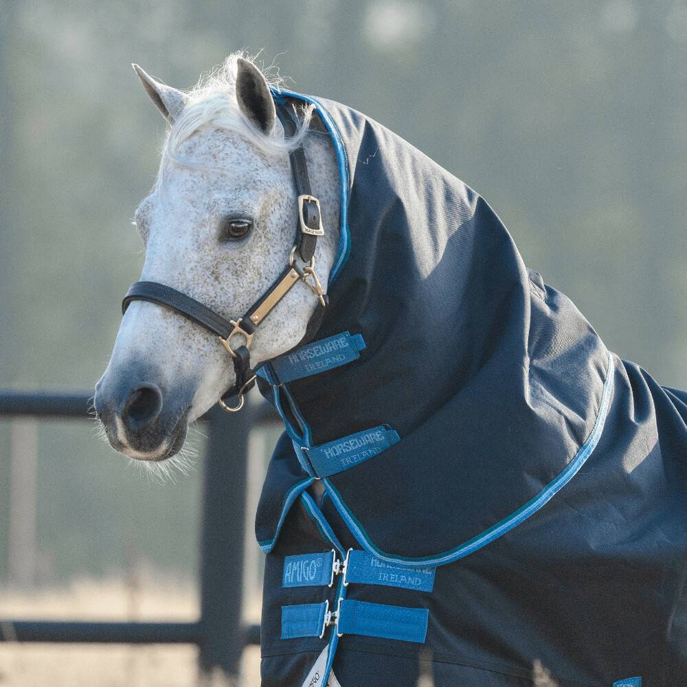 Horseware Amigo Bravo 12 Hood 150g Black/Titanium Grey/Silver XL Pferdedecken